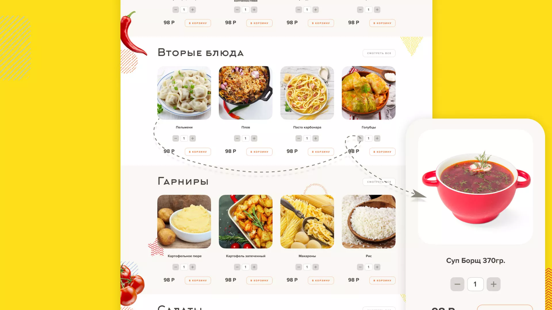 Разработка сайта кафе-столовой «Суп-Мясо-Салат» в Наволоках